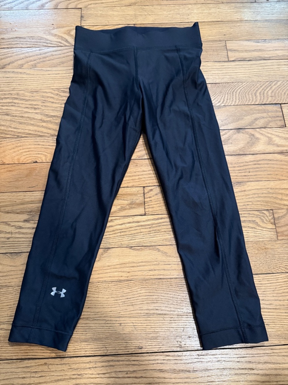Under Armour Black Capri Performance Leggings with Reflective Logo Size XS